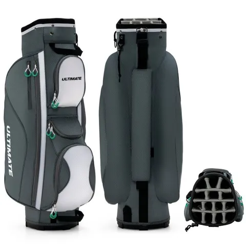 BOXED COSTWAY GOLF STAND BAG LIGHTWEIGHT PORTABLE GOLF CART BAG W/ 14 WAY TOP DIVIDER WATERPROOF