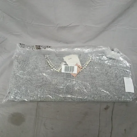 JDY GREY KNIT CARDIGAN WITH PEARL EMBELLISHMENTS – UK M