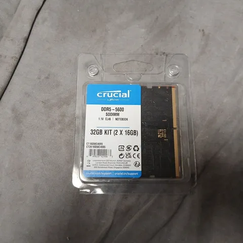 CRUCIAL 32GB DDR5-5600 SODIMM KIT (2 X 16GB) FOR NOTEBOOK/LAPTOP