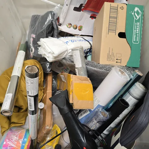 CAGE OF ASSORTED HOME ITEMS TO INCLUDE - HAIRDRYER - WINDOW TINT - WALLPAPER 