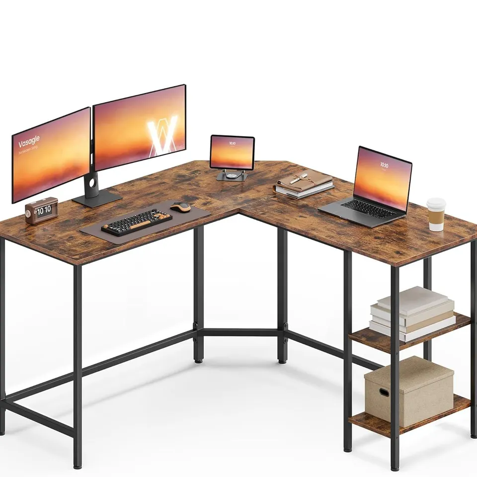 BOXED VASAGLE COMPUTER DESK, L-SHAPED CORNER DESK