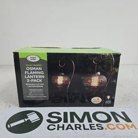 SMART SOLAR OSMAN FLAMING LANTERN 2 PACK BOXED