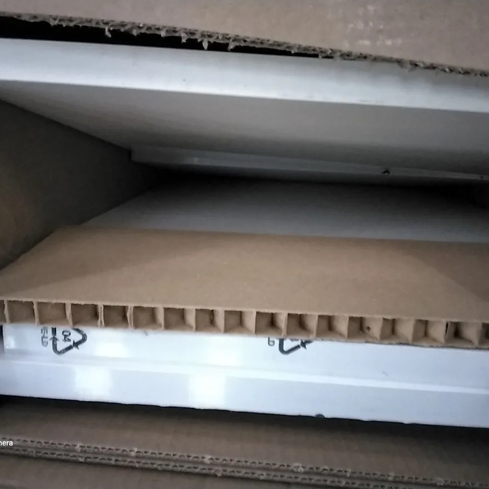 BOXED VELEKA WHITE RECTANGULAR BASIN APPROXIMATELY 56X38CM WITH FREE STANDING VANITY UNIT
