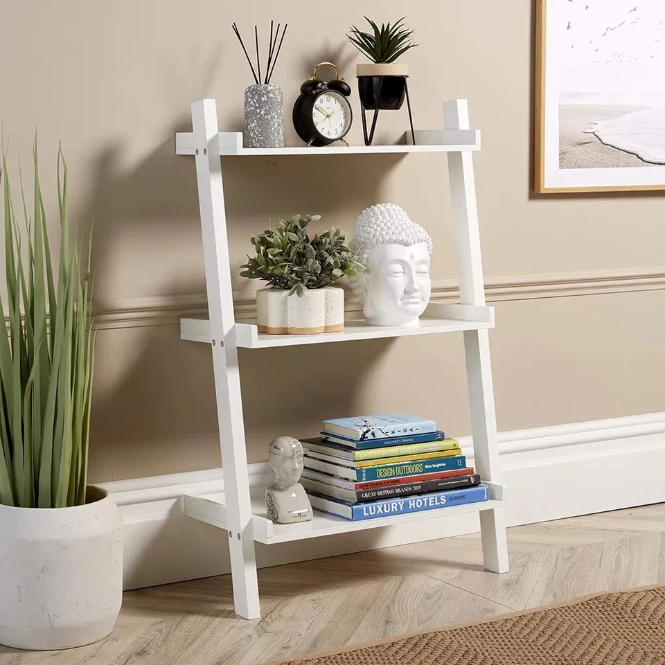 BOXED AWAIZ 3 TIER LADDER SHELF BOOKCASE (1 BOX)