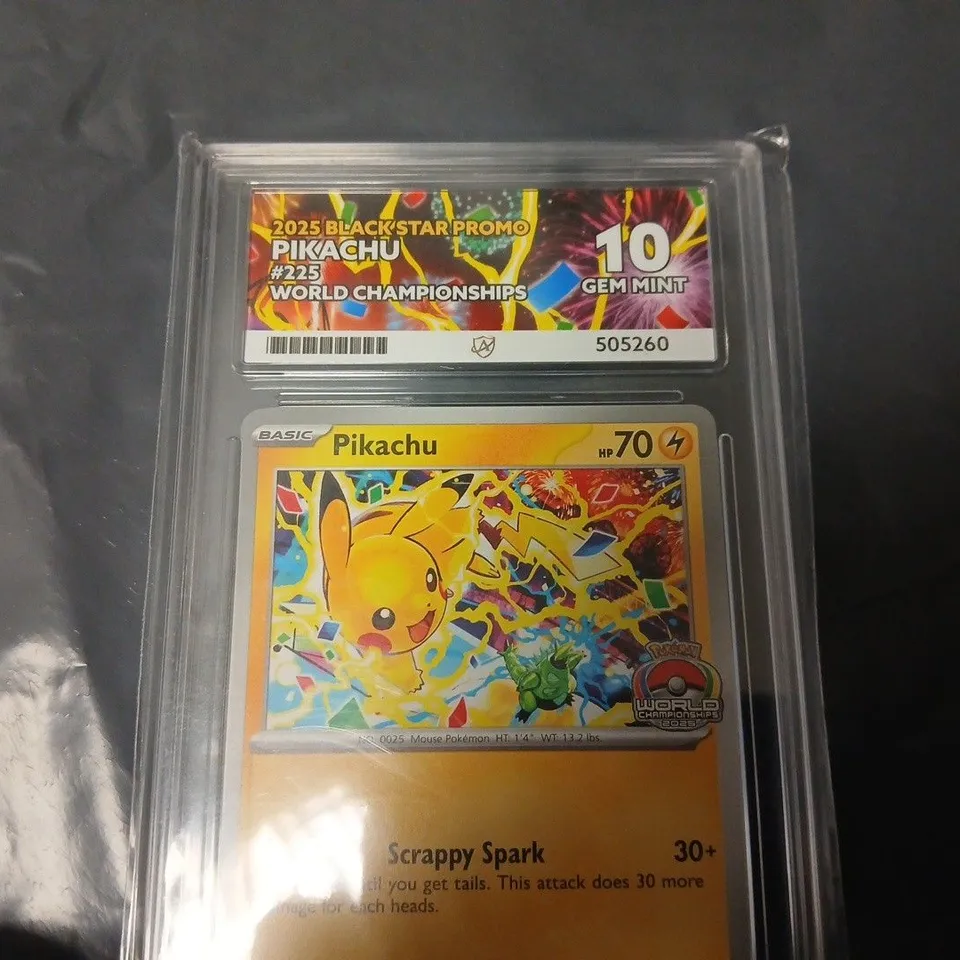 POKÉMON WORLD CHAMPIONSHIPS BLACK STAR PROMO PIKACHU #225 – ACE GRADING GEM MINT 10