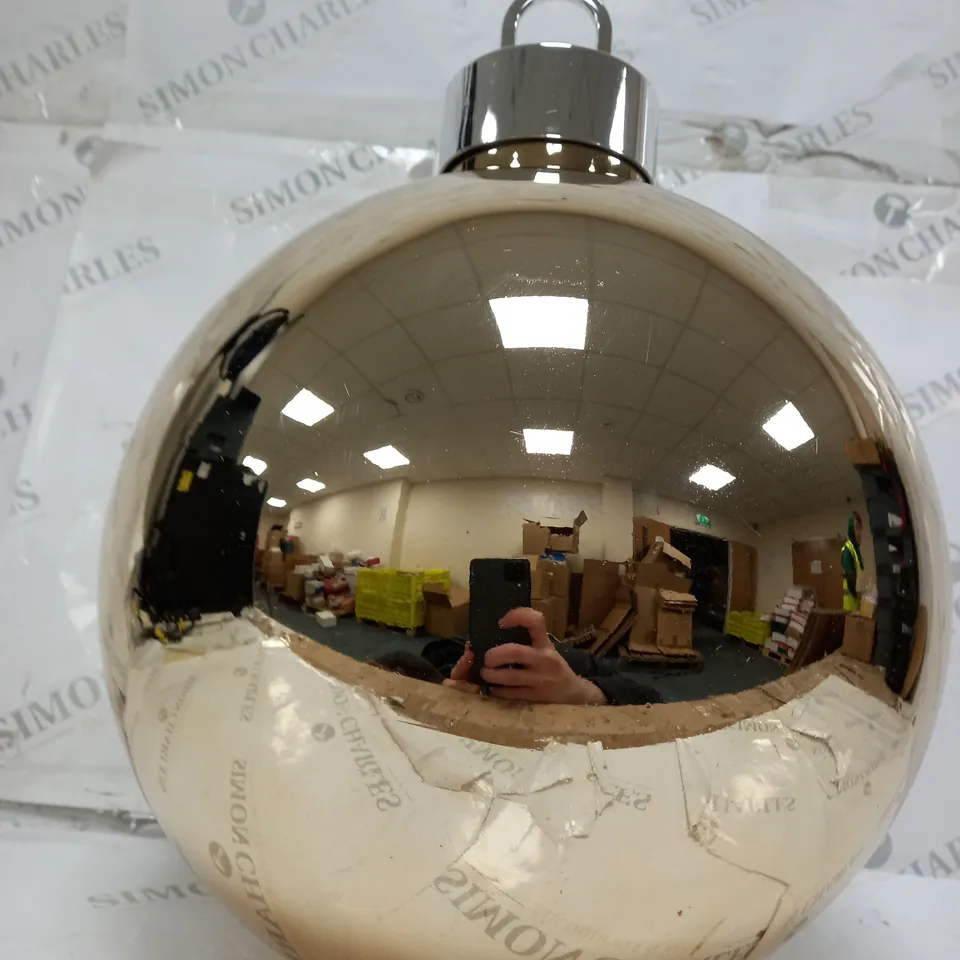 HOME REFLECTIONS PRE-LIT OVERSIZED FAIRY LIGHT GLASS BAUBLE GOLD