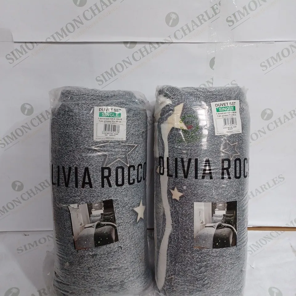 SET OF 2 OLIVIA ROCCO GLOW IN THE DARK TEDDY FLEECE DUVET COVER - SINGLE