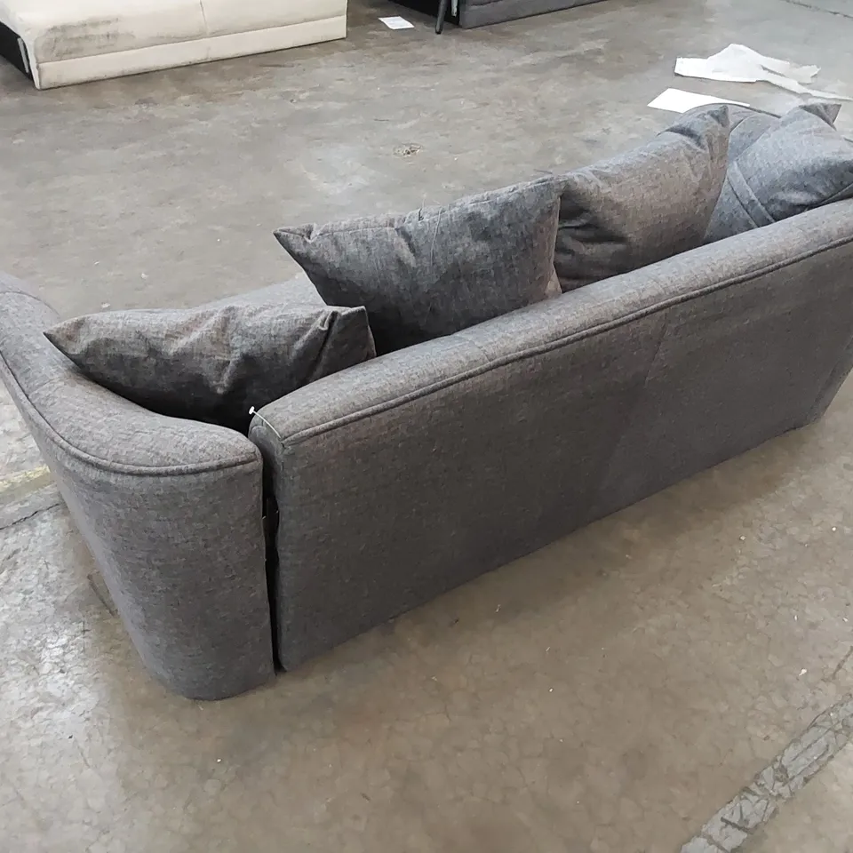 DESIGNER FABRIC UPHOLSTERED 2 SEATER SOFA WITH CUSHIONS