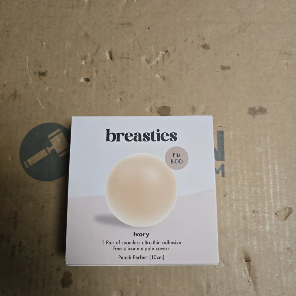 BREASTIES NIPPLE COVERS – IVORY, 1 PAIR (10CM), FITS B-DD CUPS