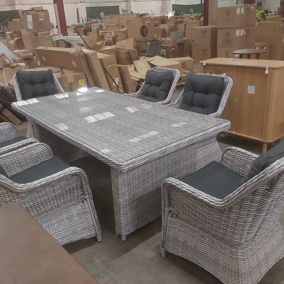 CHERELLE 6 SEATER GARDEN DINING SET WITH CUSHIONS