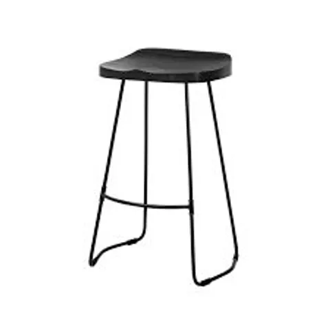 BOXED ROMBASS SOLID WOOD COUNTER STOOL - BLACK (1 BOX)