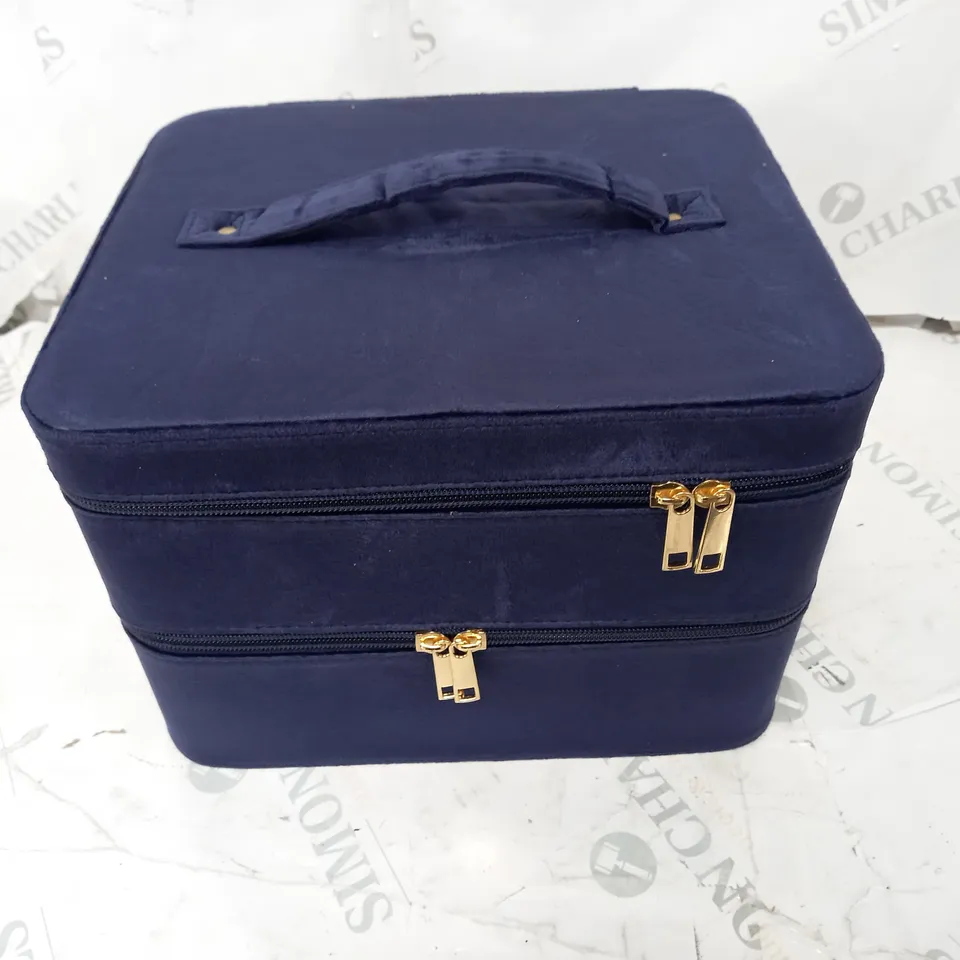 BLUE SUEDE STORAGE BOX