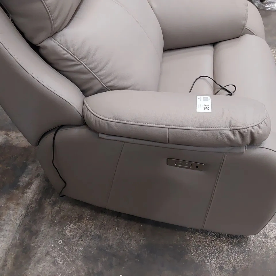 QUALITY BRITISH DESIGNER G PLAN KINGSBURY POWER RECLINING EASY CHAIR OXFORD MUSHROOM LEATHER 