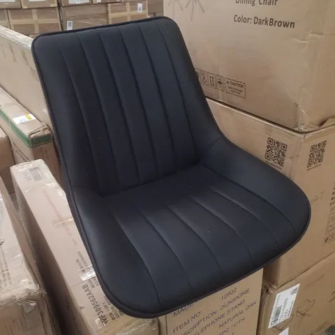 BOXED DINING CHAIRS (SET OF 2) - BLACK/BLACK LEGS (1 BOX)