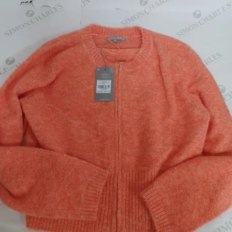 OLIVER BONAS ORANGE ZIP THROUGH CARDI - SIZE 14 