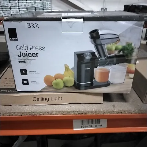 BOXED KEPLIN COLD PRESS JUICER INCLUDES RECIPE BOOK - BLACK