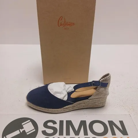 CASTANER DENIM ESPADRILLE WEDGE SANDALS β WOMENβS, ANKLE STRAP SIZE 8