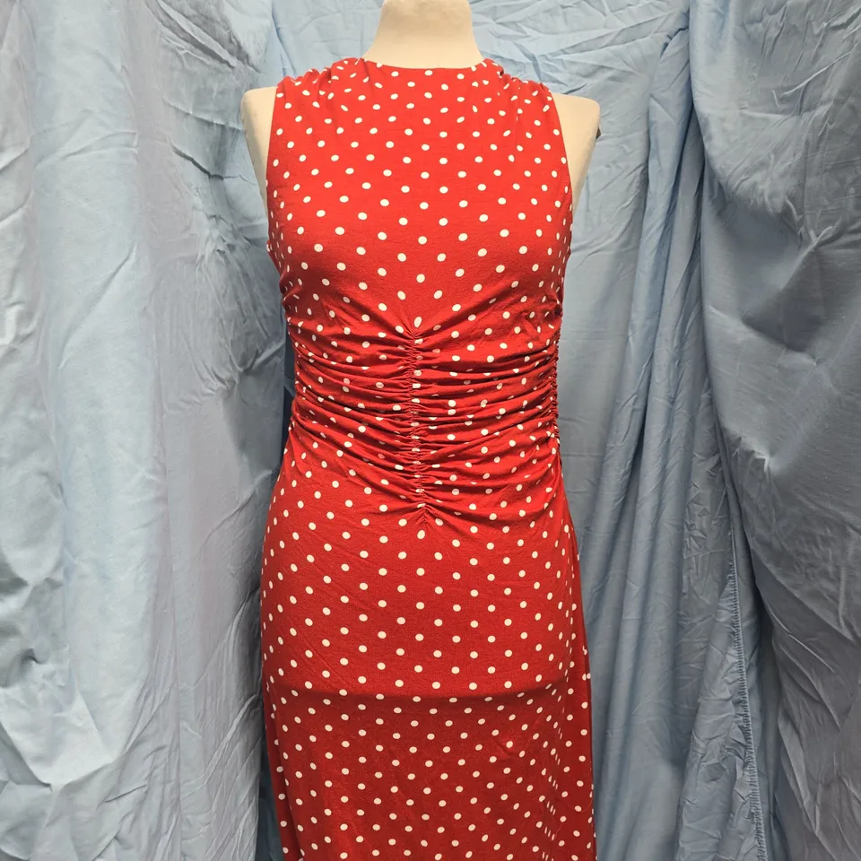 NOBODY'S CHILD JENNIFER MIDI DRESS IN RED SIZE UK 10