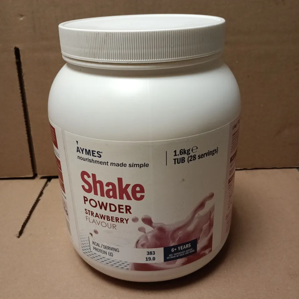 AYMES SHAKE POWDER – STRAWBERRY FLAVOUR, 1.6 KG TUB