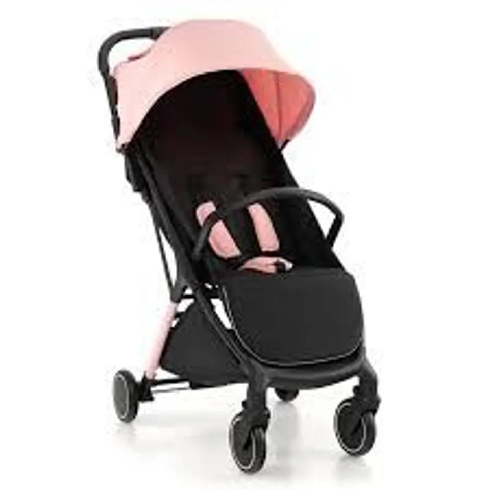 LIGHTWEIGHT BABY STROLLER WITH DETACHABLE SEAT COVER-PINK