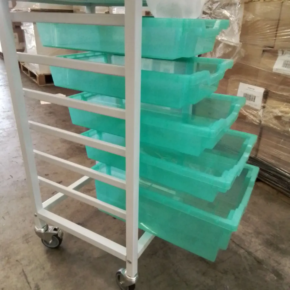 WHEELED TROLLEY WITH 5 TRAYS