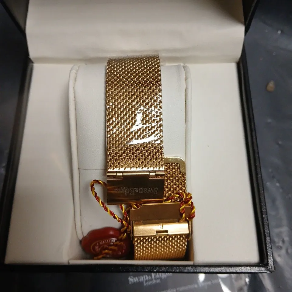 SWAN & EDGAR LONDON GOLD-TONE WRISTWATCH – MESH BRACELET, BOXED