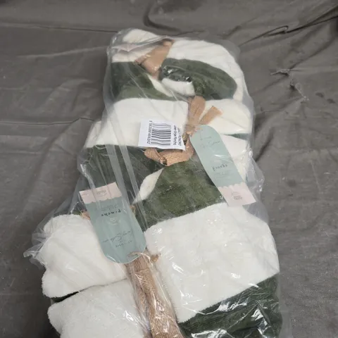 BOX OF APPROX 24 ASSORTED GREEN STRIPE PONCHO'S 