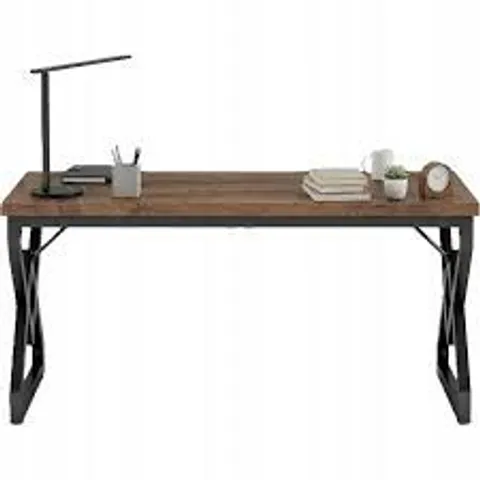 BOXED COMPUTER DESK, 160×71×76CM, BLACK/BROWN