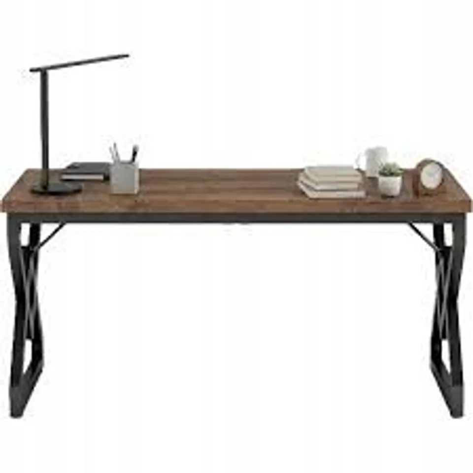BOXED COMPUTER DESK, 160×71×76CM, BLACK/BROWN