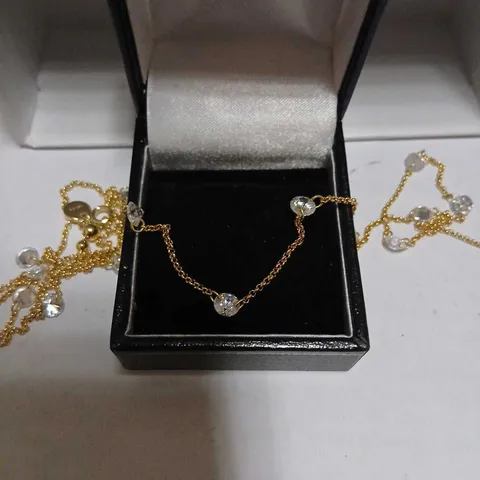 DIAMONIQUE 7.5CT TW FLOATING STONE 76CM NECKLACE STERLING SILVER 