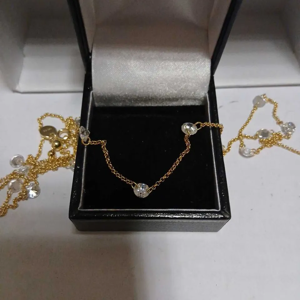 DIAMONIQUE 7.5CT TW FLOATING STONE 76CM NECKLACE STERLING SILVER 