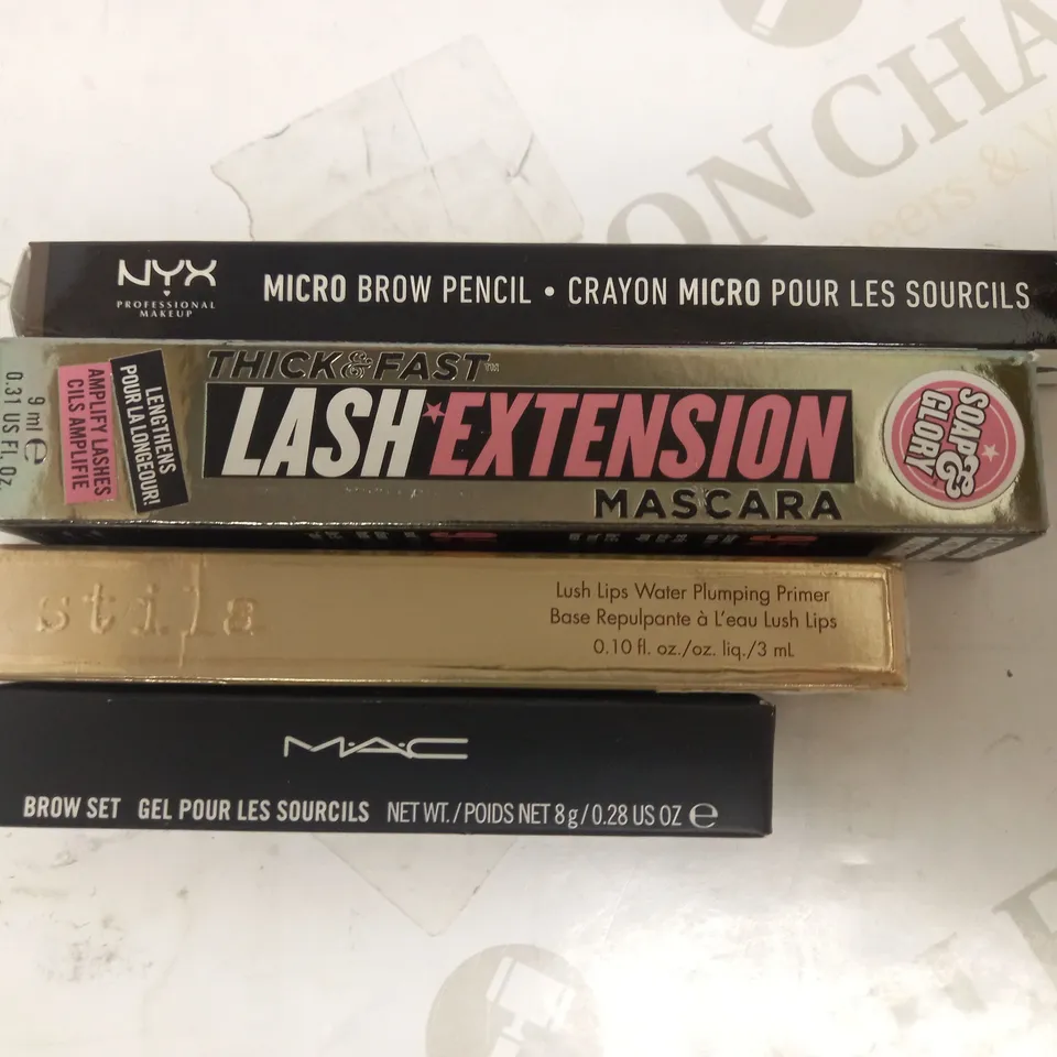 LOT OF 4 DESIGNER MAKE UP ITEMS, TO INCLUDE SOAP & GLORY, MAC, NYX & STILA