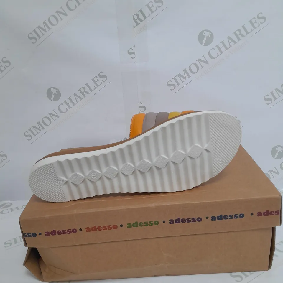 BOXED ADESSO MULTI COLOURED OPEN TOE SANDAL SIZE 5