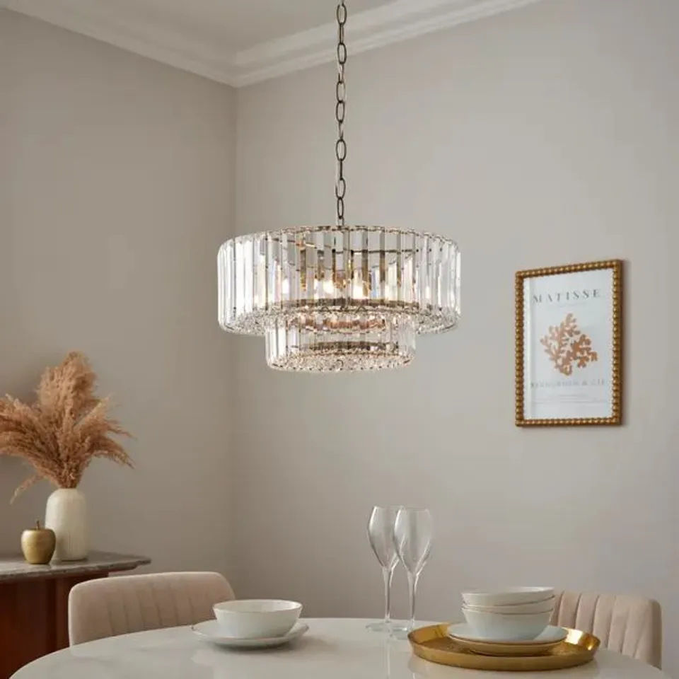 BOXED CRUS BEADED DIFFUSER ADJUSTABLE PENDANT LIGHT
