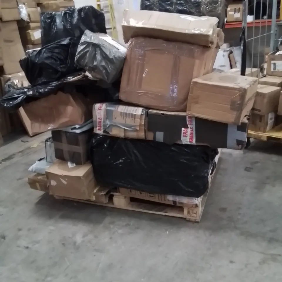 PALLET CONTAINING NEO PRODUCTS AND OTHER ASSORTED HOUSEHOLD GOODS TO INCLUDE;STEAM MOP,OFFICE CHAIR,320L STORAGE BOX