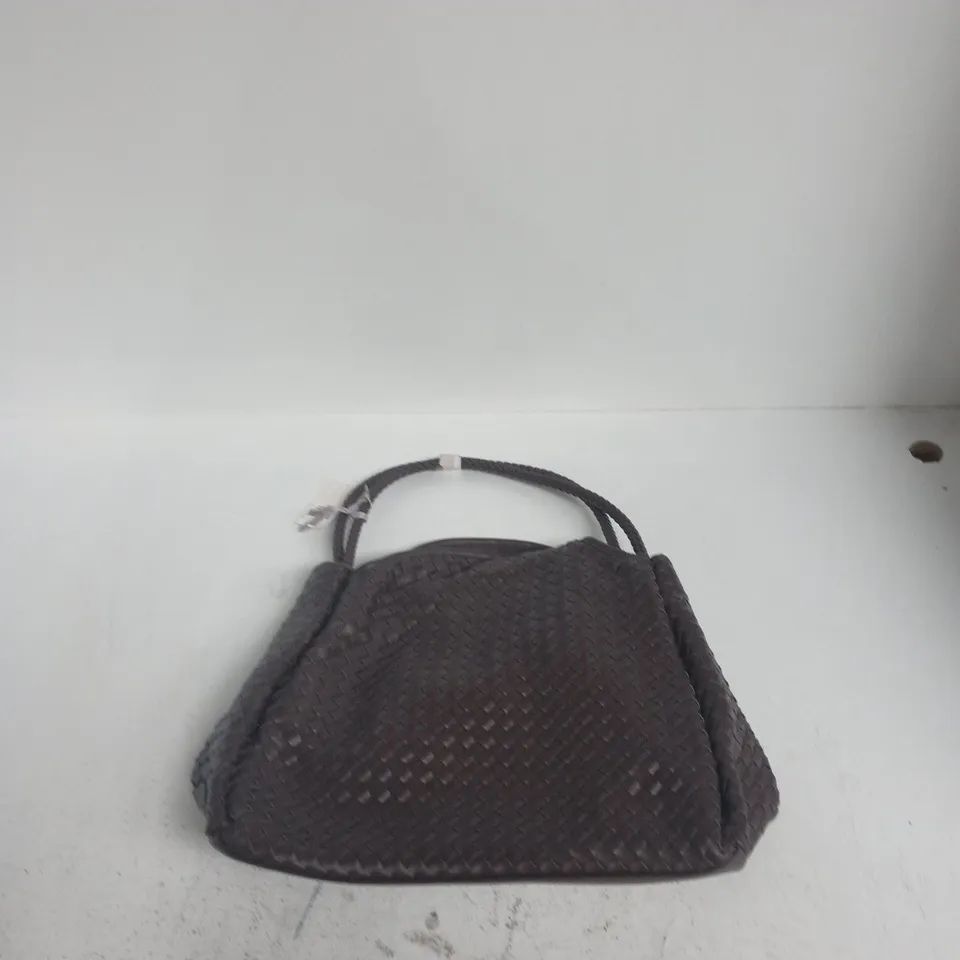 KATIE LOXTON BROWN BRAIDED LEATHER HANDBAG