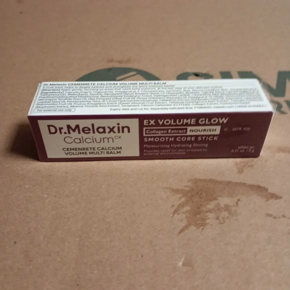 BOX OF APPROXIMATELY 40 DR. MELAXIN CALCIUM EX VOLUME GLOW SMOOTH CORE STICKS