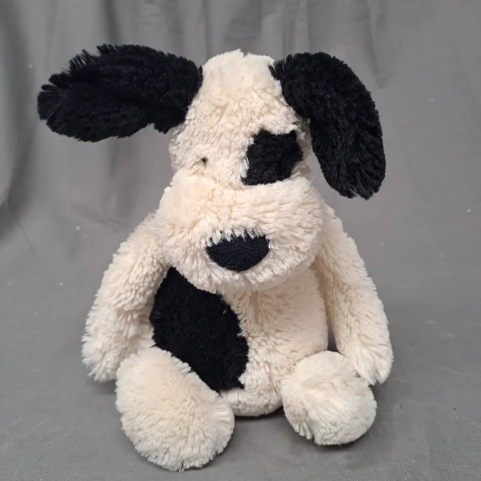 JELLYCAT - I AM MEDIUM BASHFUL BLACK AND CREAM PUPPY