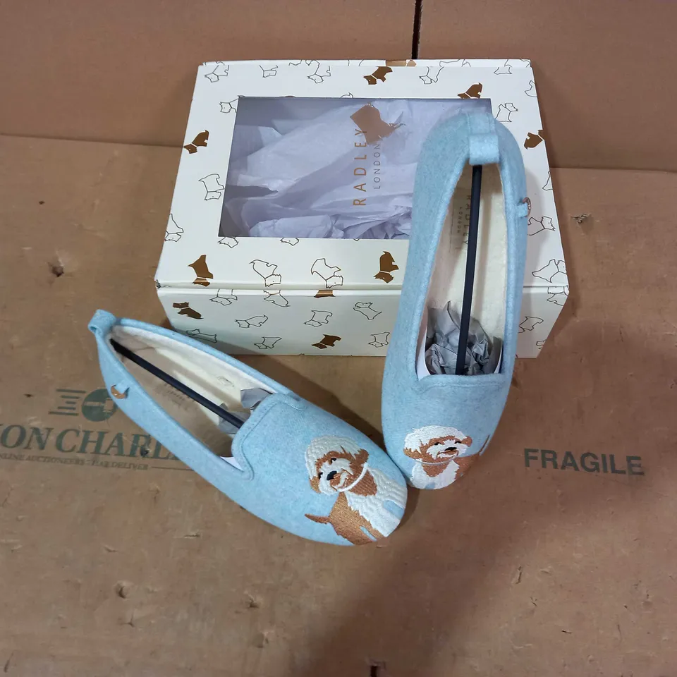 BOXED PAIR OF RADLEY LONDON SLIPPERS- SIZE 7