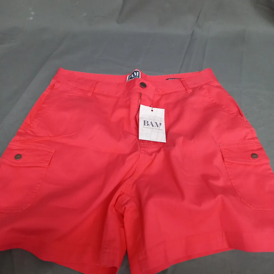 BAM BAMBOO CLOTHING SISKIN CARGO SHORTS IN SAFFRON - SIZE 12
