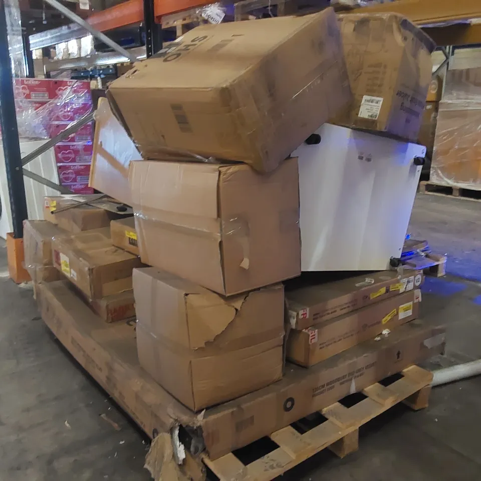 PALLET CONTAINING A LARGE QUANTITY OF ASSORTED CONSUMER PRODUCTS/FURNITURE PARTS ECT