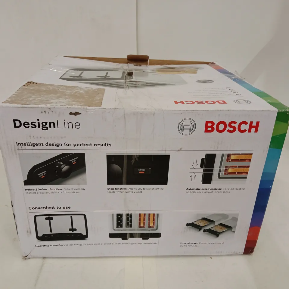 BOXED BOSCH DESIGNLINE 4-SLICE TOASTER (TAT5P441GB)