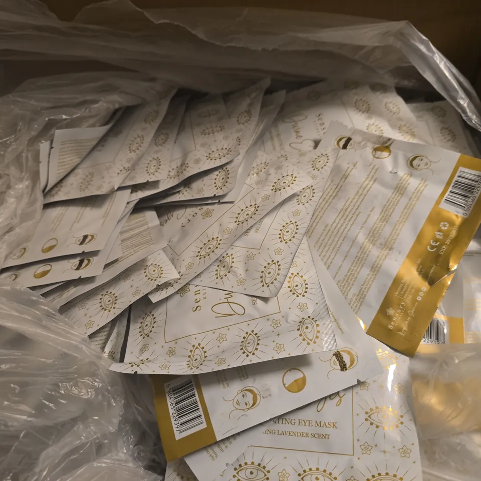 BOX OF APPROXIMATELY 300 SENSORY DIVINE EYES SELF-HEATING EYE MASKS
