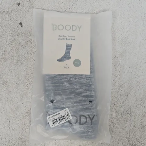 BAGGED BOODY CHUNKY BED SOCKS IN DOVE MARL SIZE 34-40