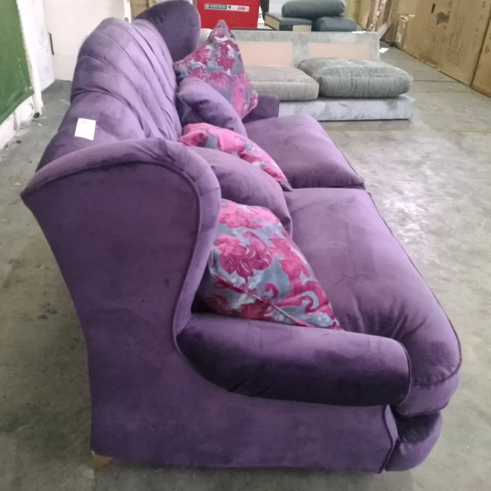 QUALITY DESIGNER 2.5 SEATER SOFA - PURPLE FABRIC 