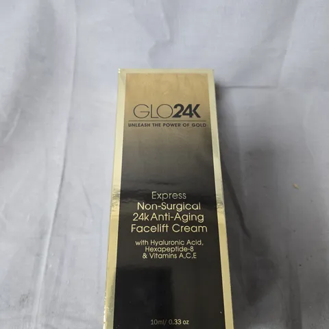 GLO24K EXPRESS NON-SURGICAL 24K ANTI-AGING FACELIFT CREAM – FACIAL SKIN CARE, 10ML