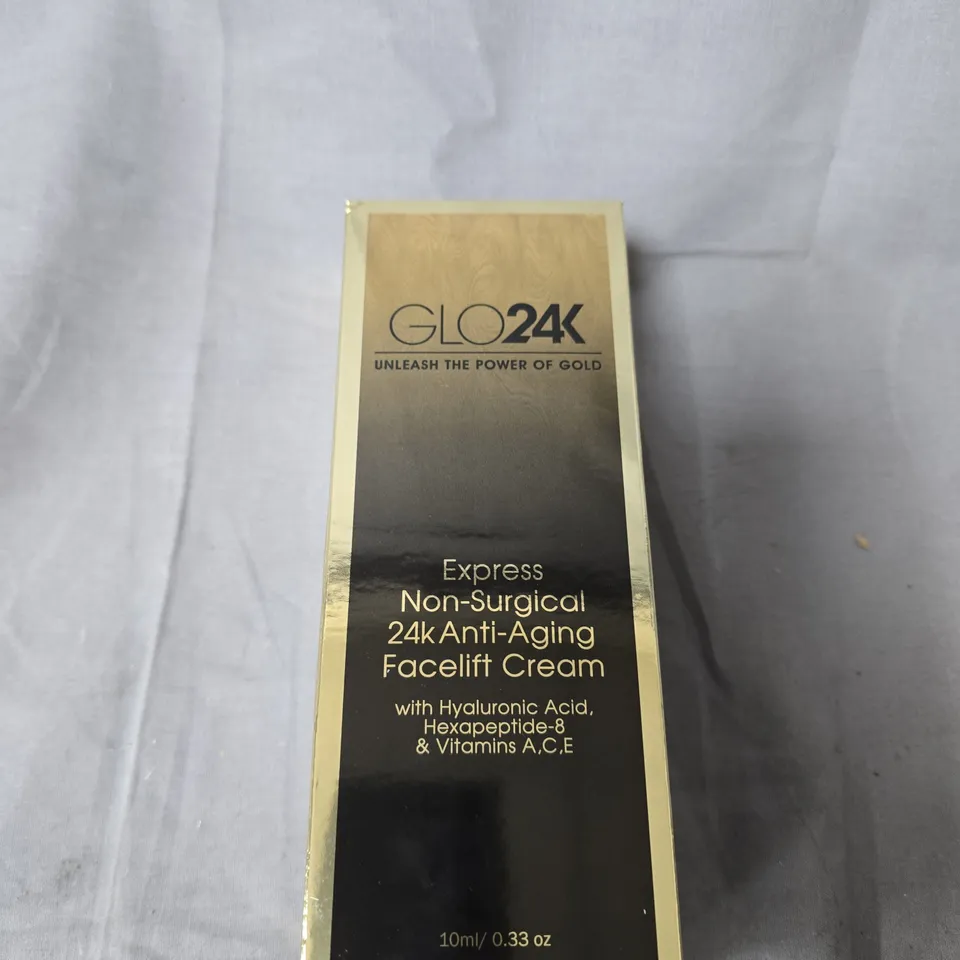 GLO24K EXPRESS NON-SURGICAL 24K ANTI-AGING FACELIFT CREAM – FACIAL SKIN CARE, 10ML