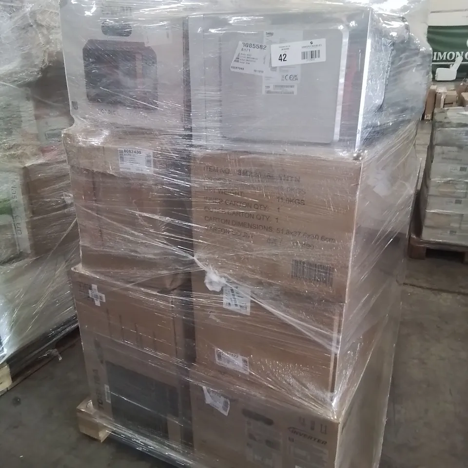 PALLET OF APPROXIMATELY 15 ASSORTED MICROWAVES TO INCLUDE