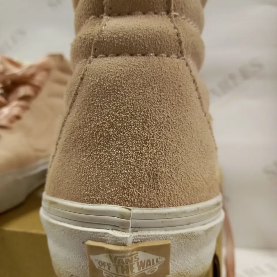 IN THE STYLE OF VANS DUSKY PINK HIGH TOP TRAINERS UK SIZE 8