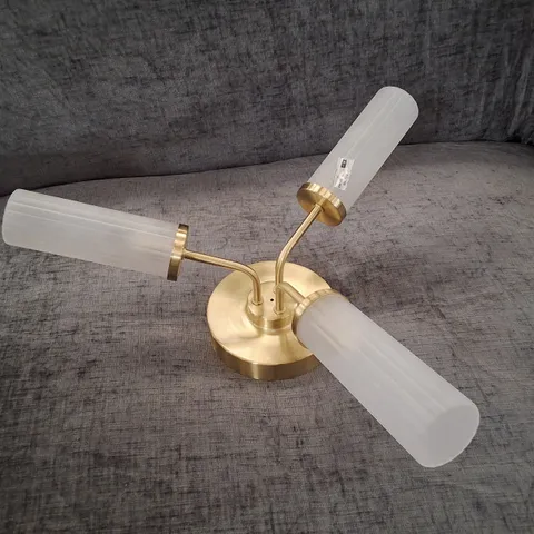BOXED ADBEEL GLASS FLUSH MOUNT FIXTURE - GOLD